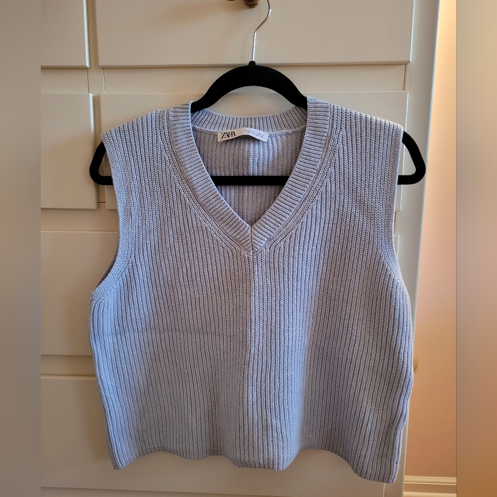 Pale Blue Zara Sweater Vest size S